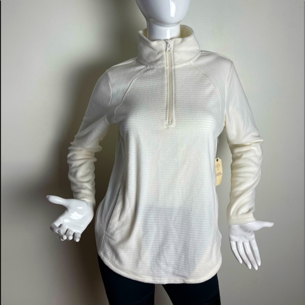 ⭐️St. John's Bay Womens Long‎ Sleeve Polar Fleece Quarter-Zip Pullover petite S